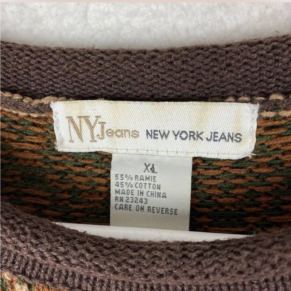 Women's Multicolor Patterned Crew Neck Sweater - image 6